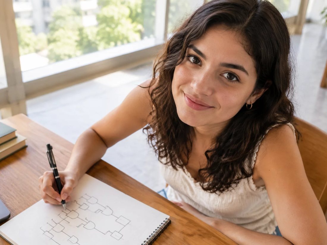 Dois alunos em pé diante do quadro branco, desenhando a ordem de um argumento
